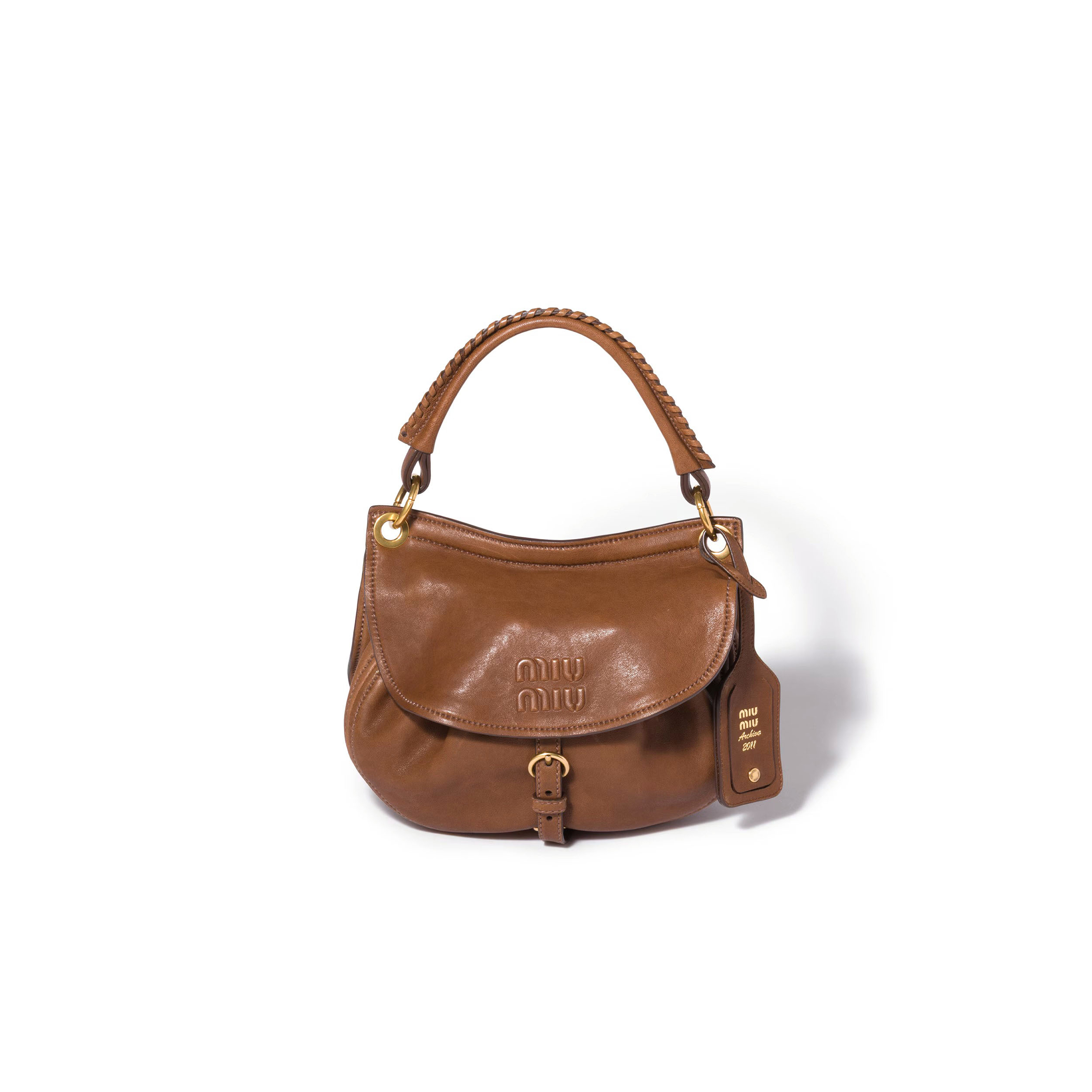 MIU MIU RENDEZ-VOUS NAPPA LEATHER HANDBAG 5BC221 (26*19*8cm)